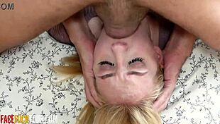 Blonde Handles Huge Cock Without Gag Reflex