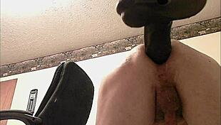 foreverman big black dildo anal machine stretches tight ass with intense fucking