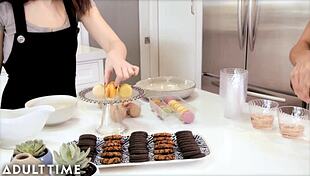 Adult Time Abella Danger & Jane Wilde are hot on the kitchen counter