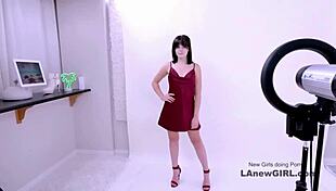 brunette with a bold presence gets fucked in a modeling audition