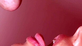 Japanese couple's sensual sex ends with facial cumshot close up