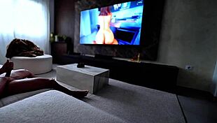 Babe Catches Kinky Stepbrother Watching Porn And Rides Him Raw With Moaning.