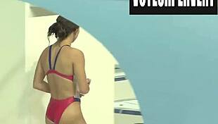 Hidden Bikini Asses During Womens High Diving Voyeur