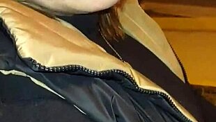 Mature Woman Flashes In Leggings At Party, Teasing With Striptease And Clothes Ripped