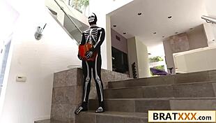 Petite Trick-Or-Treater Fucked In Spooky Session