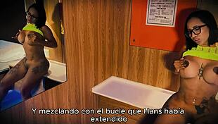 look at this stepmother masturbating while her stepson secretly watches her in lingerie