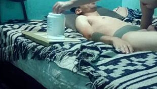 Sensual massage for skinny boy with medium pleasure