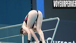 Hidden Bikini Asses During Womens High Diving Voyeur