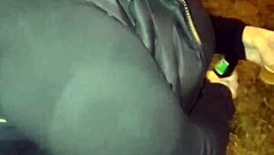 Mature Woman Flashes In Leggings At Party, Teasing With Striptease And Clothes Ripped