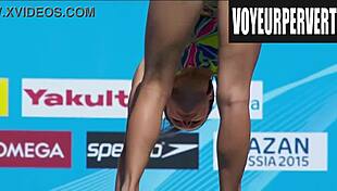Hidden Bikini Asses During Womens High Diving Voyeur