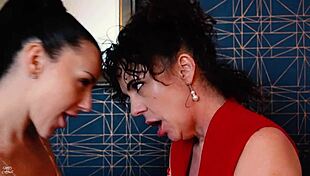 bratty stepdaughter roleplays with mature mother-in-law lover.