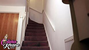 hey that naughty college student in lingerie and heels is getting a rough spanking on the bed.