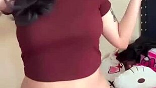 Big-assed mexican teen rides her dildo