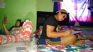 Masturbating Huge Pussy While Stepsister Studies!