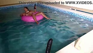 Maxine loves swimming in the pool