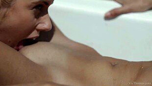 Blonde Nesty and Brunette Shrima Malati in Lesbian Cunilingus!