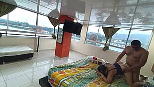 Sharing a hotel bed with my boss's wife, I filled her with passion.