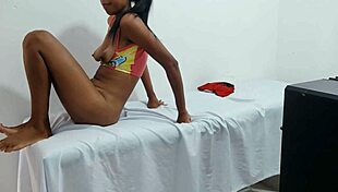 the brunette's too lazy for massages today, so she's making a porn video for her special client instead