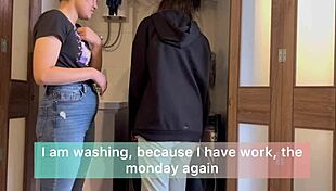 My Stepbrother's Not Home, So I Play Doctor with His Wife on the Washing Machine!