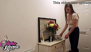 hey that naughty college student in lingerie and heels is getting a rough spanking on the bed.