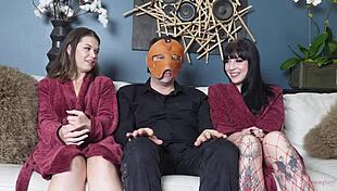 Anal Slave Endures Rough Threeway With Domme