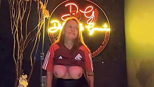 Big pussy young amateur flashes at swing party with monster cock