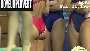 Hidden Bikini Asses During Womens High Diving Voyeur
