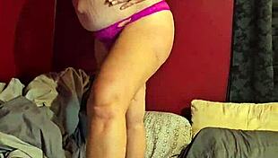 Pregnant MILF Teases with Striptease, Craving Rough Fucking