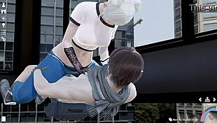 Asian couple rides hard in cowgirl fucking!