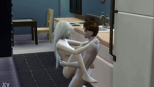 Cum covered vampire slut fucks and takes cock all night