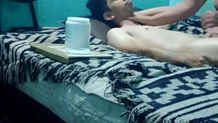 Sensual massage for skinny boy with medium pleasure