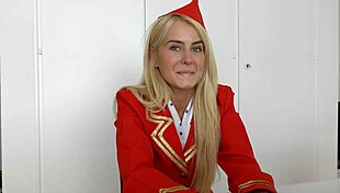 Pretty Stewardess Aisha Gets Huge BBC Creampie In Homemade Casting Interview