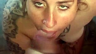 cute latina girlfriend participates in homemade sucking contest