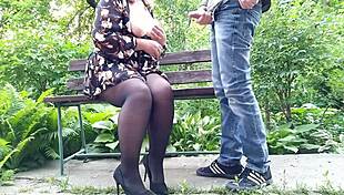 Stepmom lends hand in public roleplay