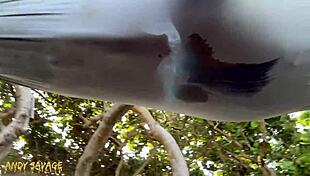 Pretty Girlfriend Fingered Roughly Outdoors with Clothes Ripped