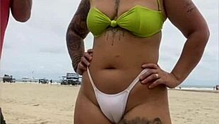 The cheese seller kept staring at my pussy on the beach.