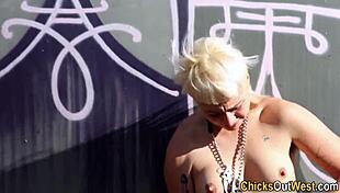 Hairy aussie girlfriend gets eaten out by couple in outdoor fingering and handjob session with friend