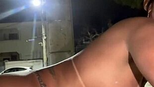 Blonde Transsexual In Crossdressing Fun On The Street Loving To Suck Ass