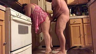 Fat BBW Wife Poses In Kitchen For Amateur Video