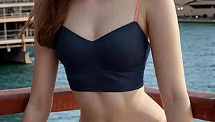 Sexy Australian Model Poses Barefoot In Lingerie And Panties At Sydney Opera House