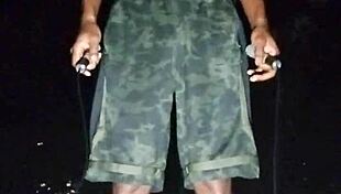 Beautiful woman in park casting interview