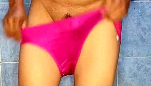 i show how i put on my pink panties, feeling comfortable