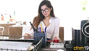 The clothed latina teen with glasses gets bent over for a monster cock spunk soak. It's an amateur cfnm session.