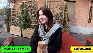 Wow, Felicia Vinas' Hungarian ass devours cock and cum in Budapest!