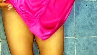 i show how i put on my pink panties, feeling comfortable