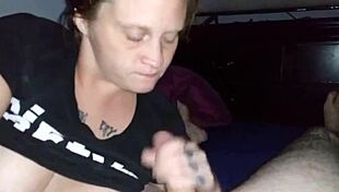 girlfriend smokes my pole while blowing with friend watching?