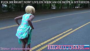 big ass ebony teen sucks dick outdoors with passion