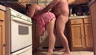 Fat BBW Wife Poses In Kitchen For Amateur Video