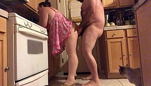 Fat BBW Wife Poses In Kitchen For Amateur Video