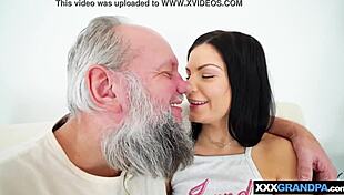 perverted grandpa playing with his filthy teen 18+ lover in old and young fun